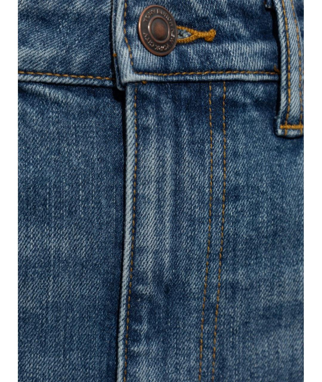 TORY BURCH Синие хлопковые прямые джинсы, фото 5