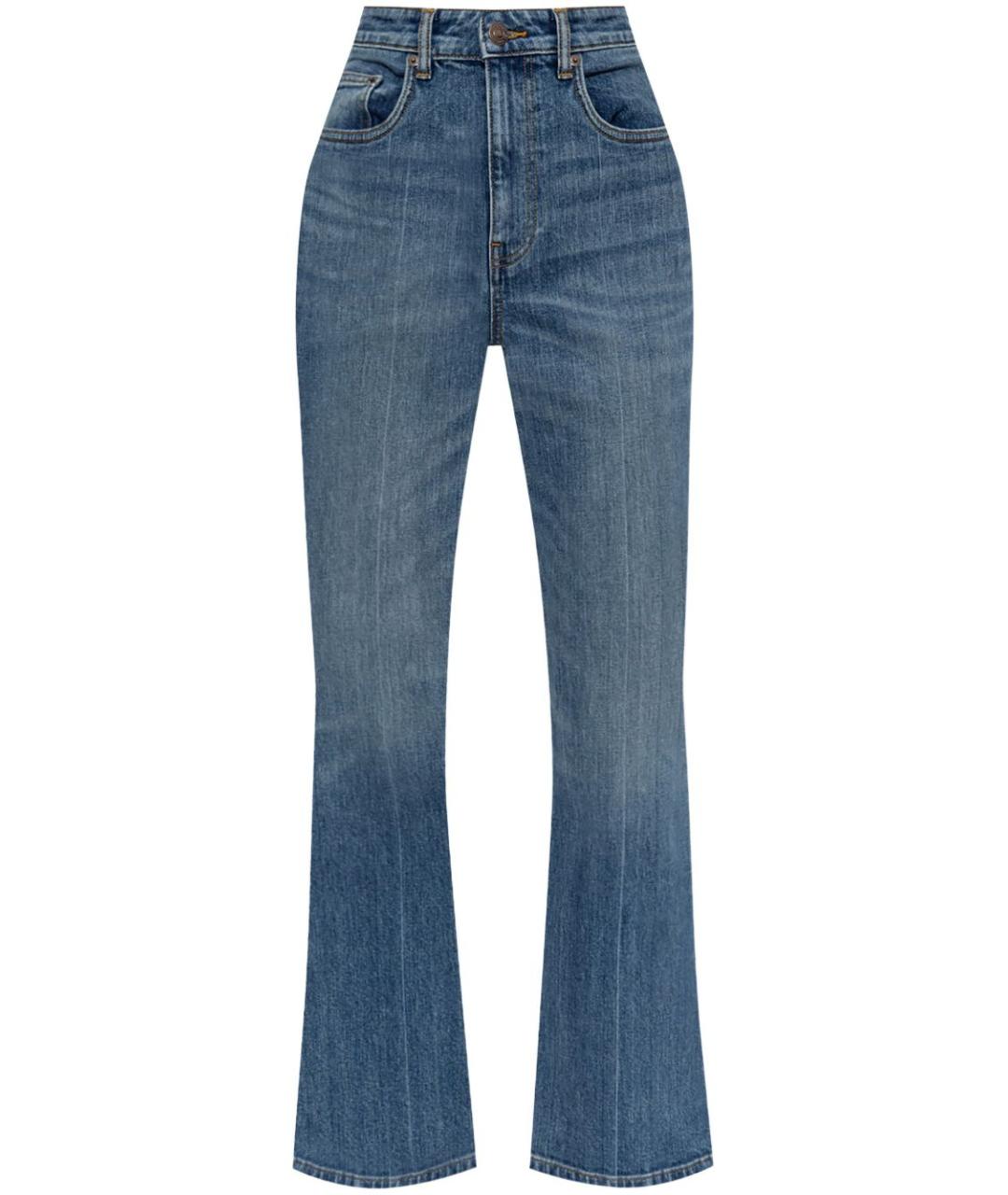 TORY BURCH Синие хлопковые прямые джинсы, фото 1
