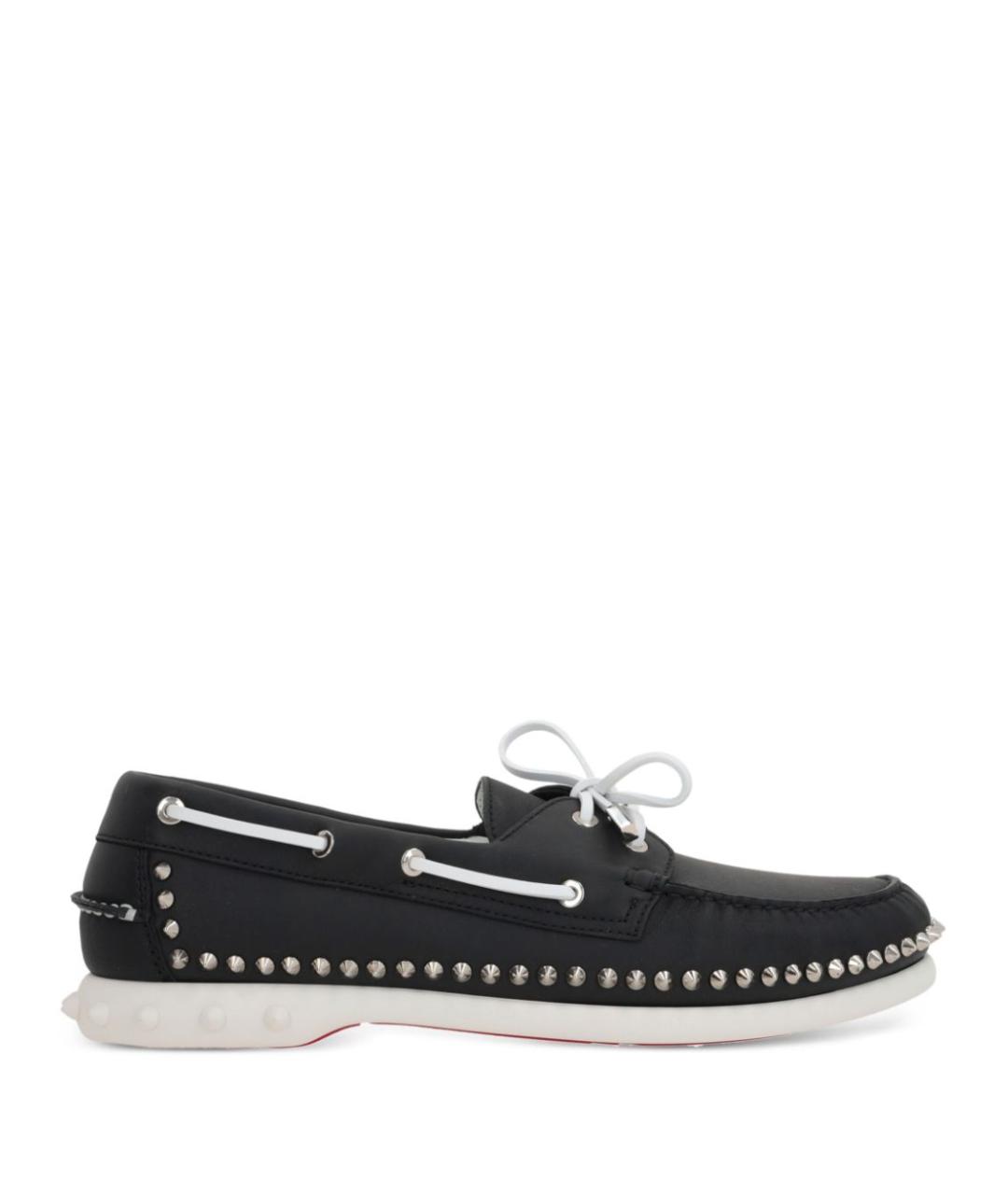 CHRISTIAN LOUBOUTIN Черные кожаные лоферы, фото 1