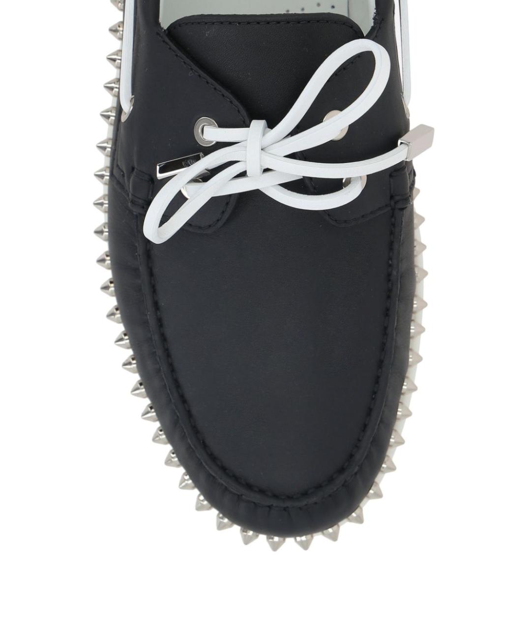 CHRISTIAN LOUBOUTIN Черные кожаные лоферы, фото 4