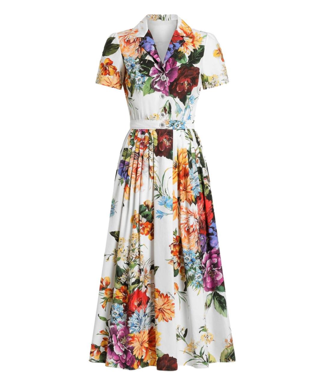 DOLCE&GABBANA Белое хлопковое повседневное платье, фото 1