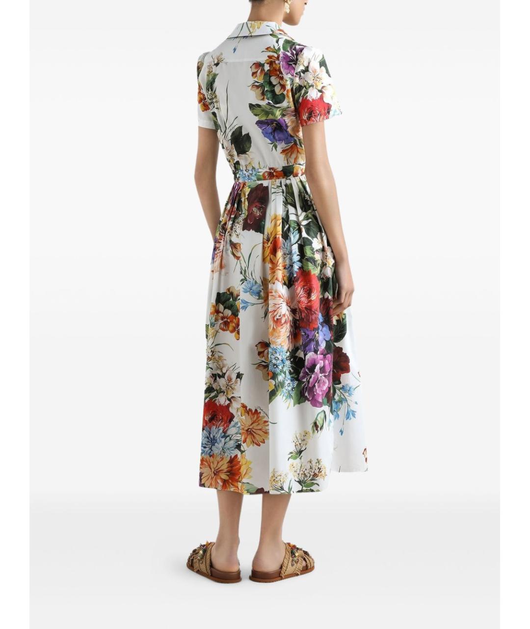 DOLCE&GABBANA Белое хлопковое повседневное платье, фото 2