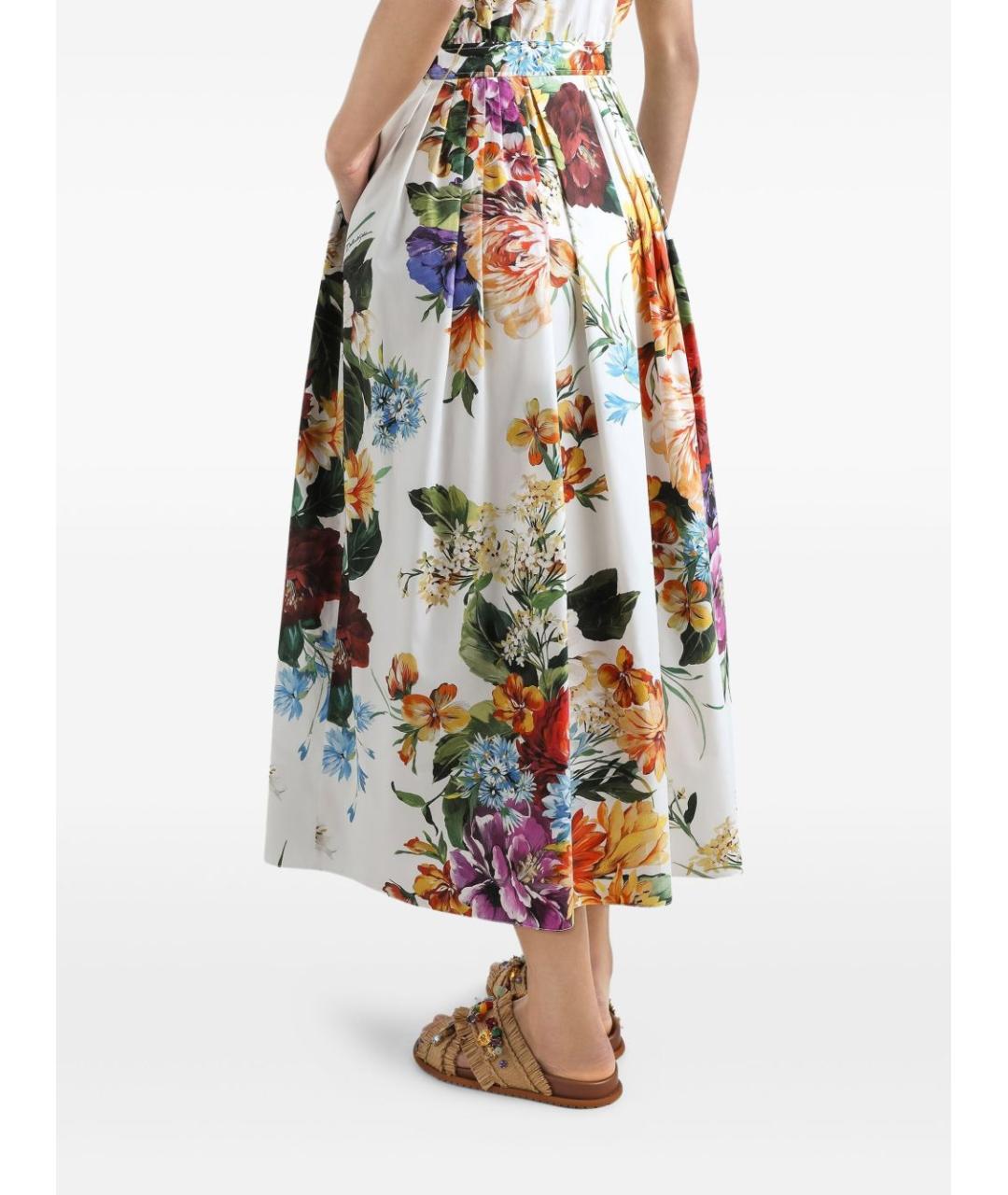 DOLCE&GABBANA Белое хлопковое повседневное платье, фото 5