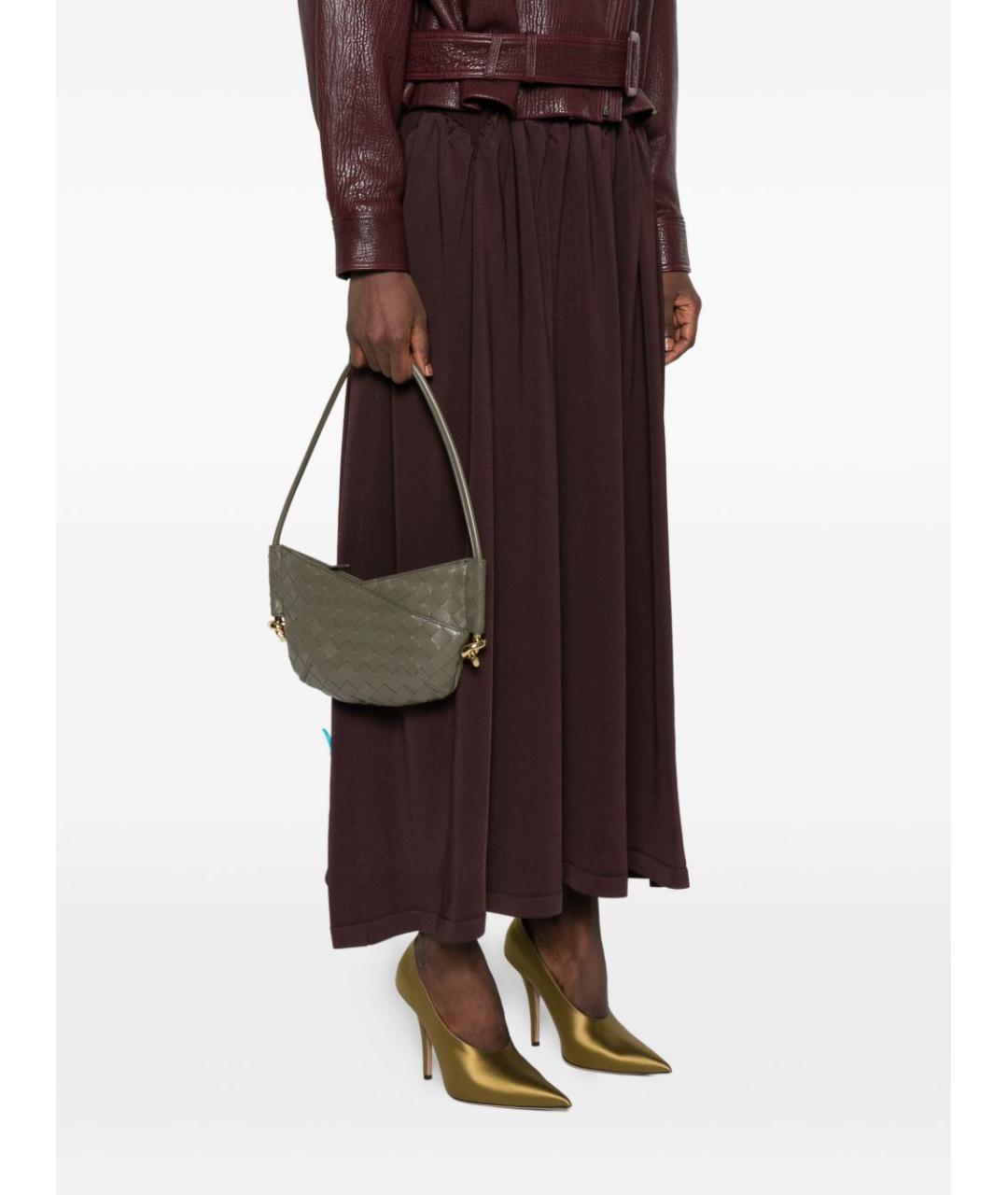 BOTTEGA VENETA Зеленая кожаная сумка через плечо, фото 4