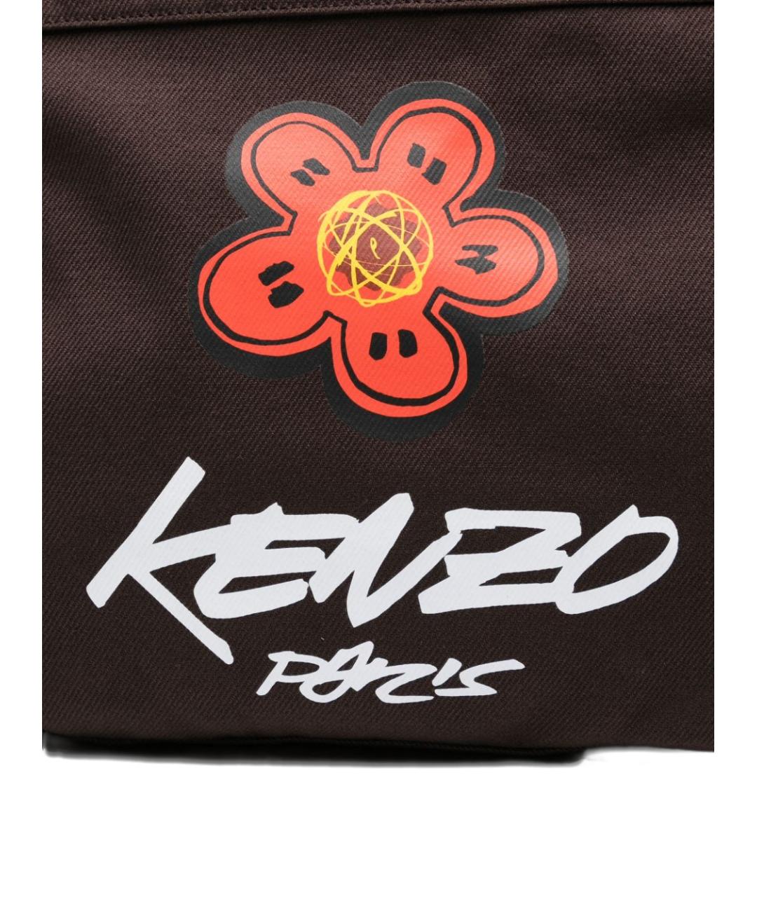 KENZO Коричневая тканевая сумка на плечо, фото 4