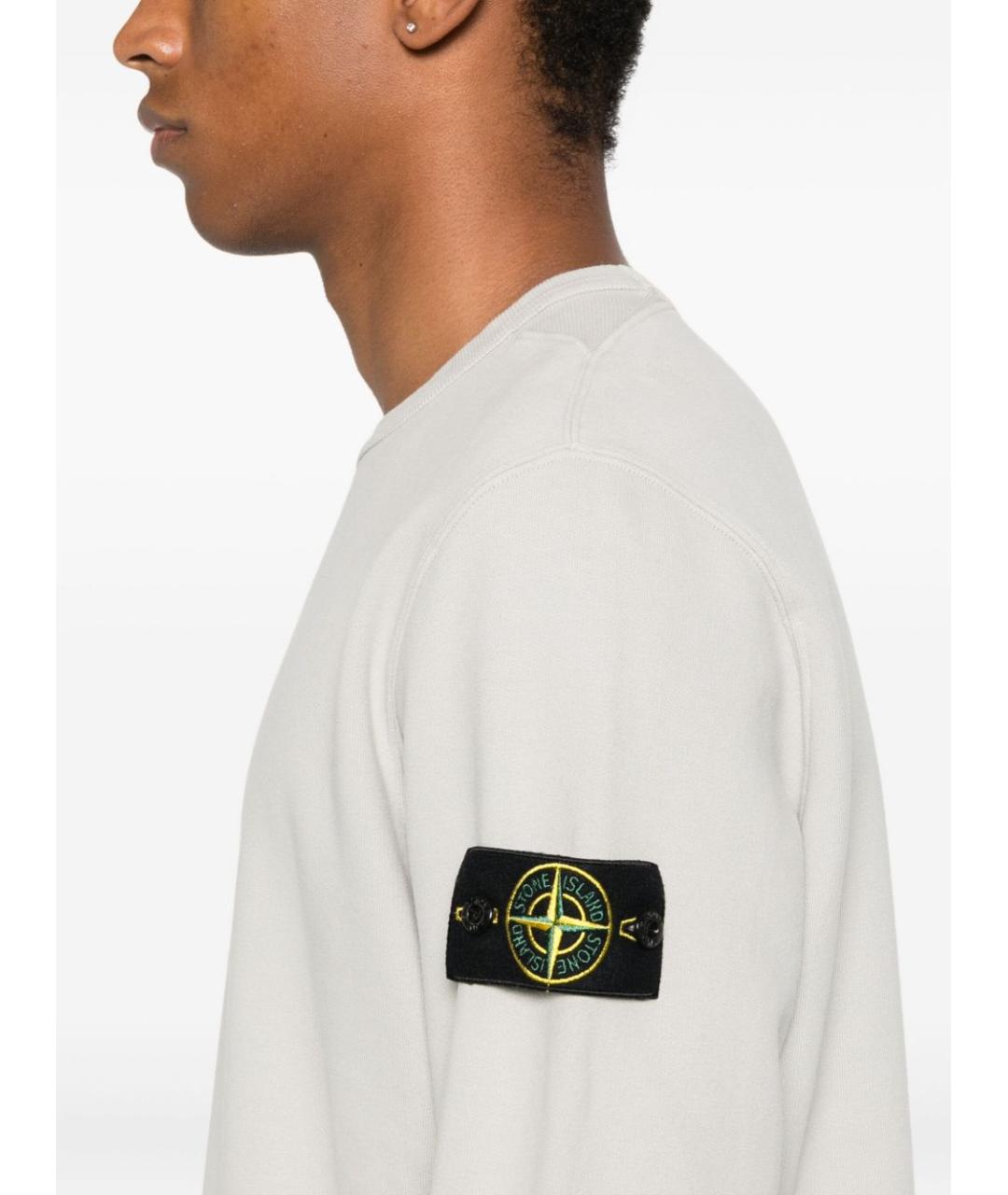 STONE ISLAND Серый хлопковый джемпер / свитер, фото 2