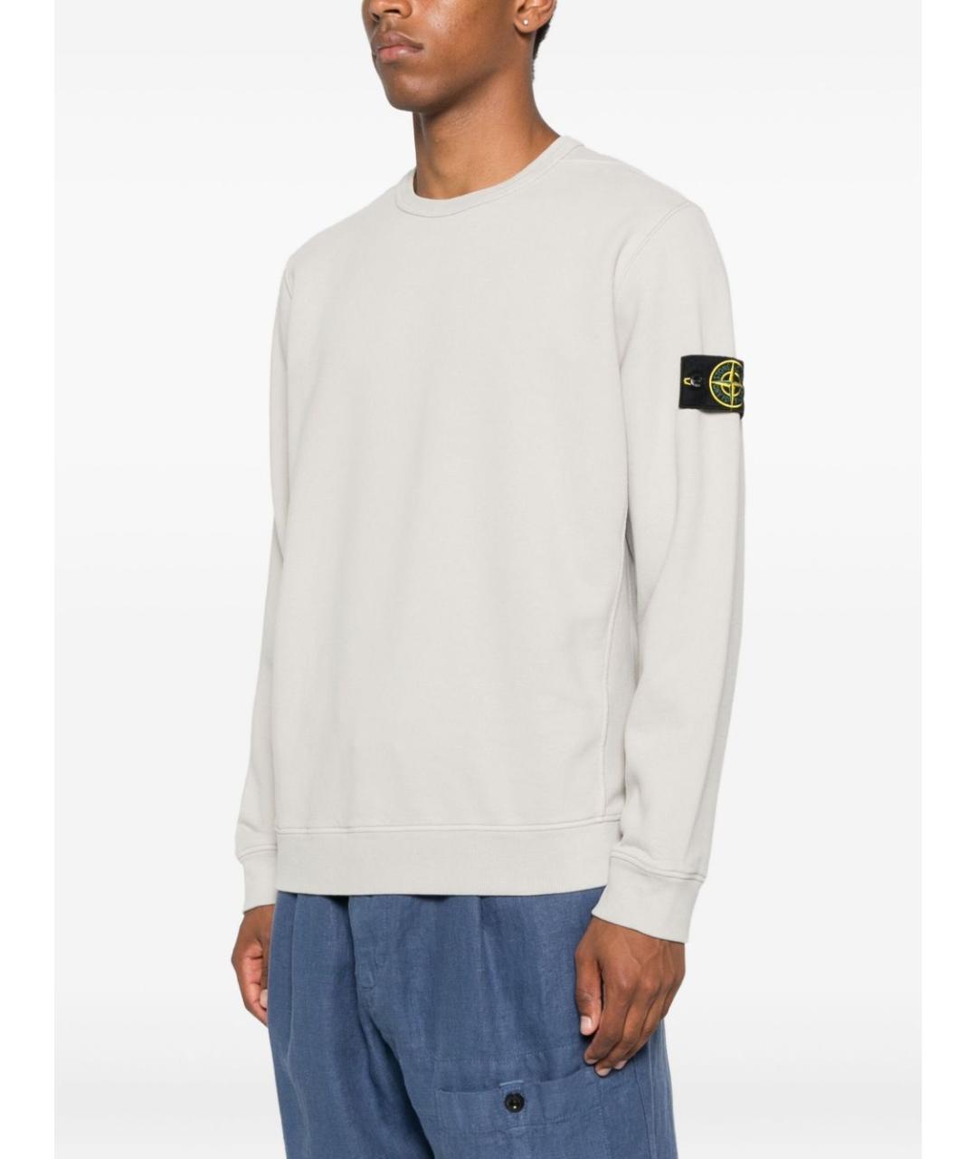 STONE ISLAND Серый хлопковый джемпер / свитер, фото 4