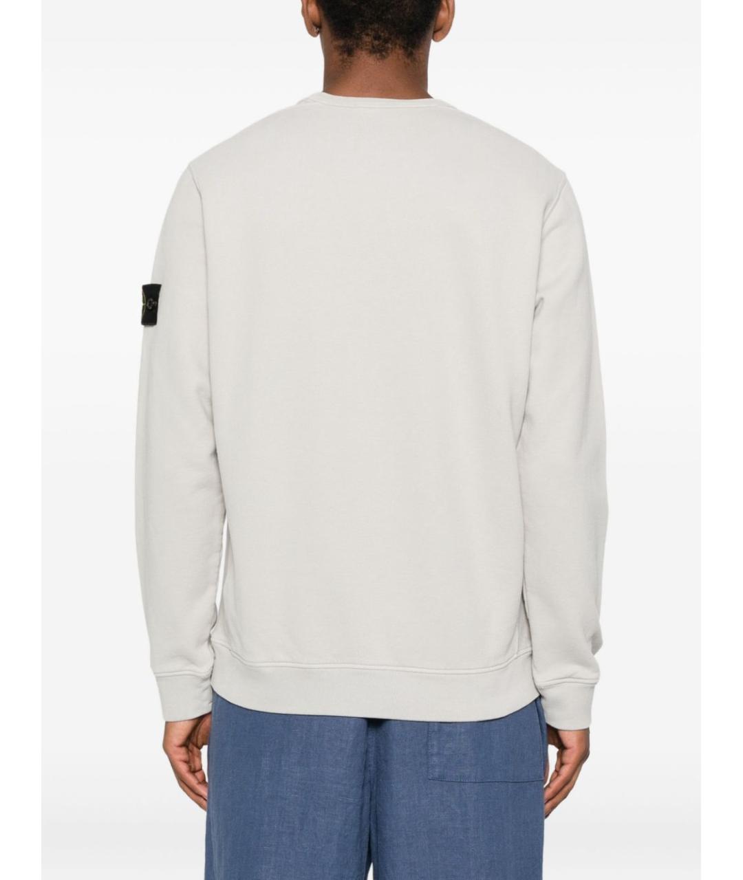 STONE ISLAND Серый хлопковый джемпер / свитер, фото 3