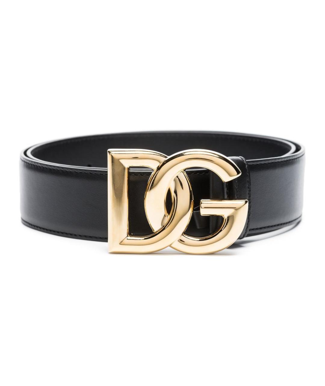 DOLCE&GABBANA Черный кожаный ремень, фото 1