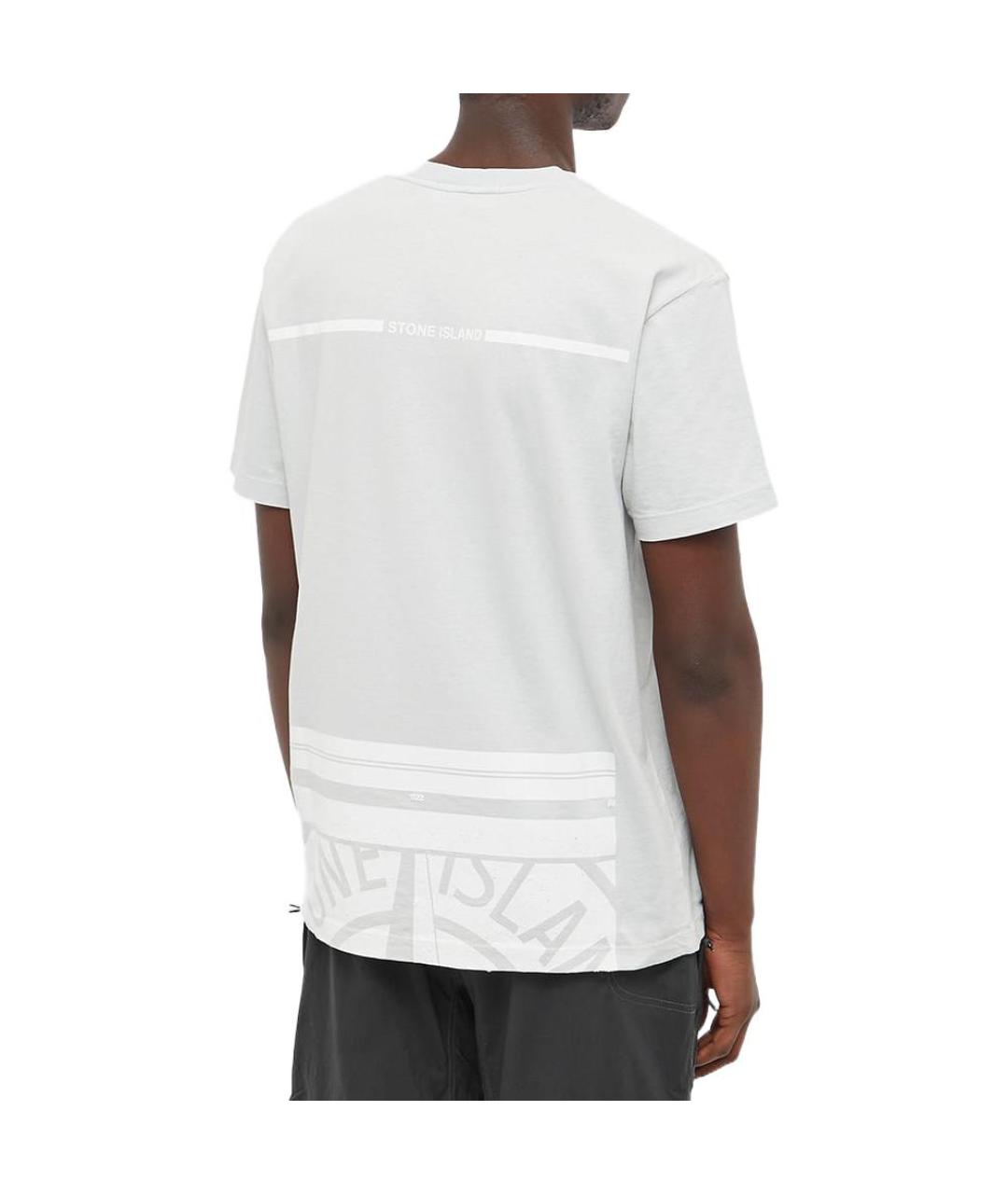 STONE ISLAND Серая хлопковая футболка, фото 3