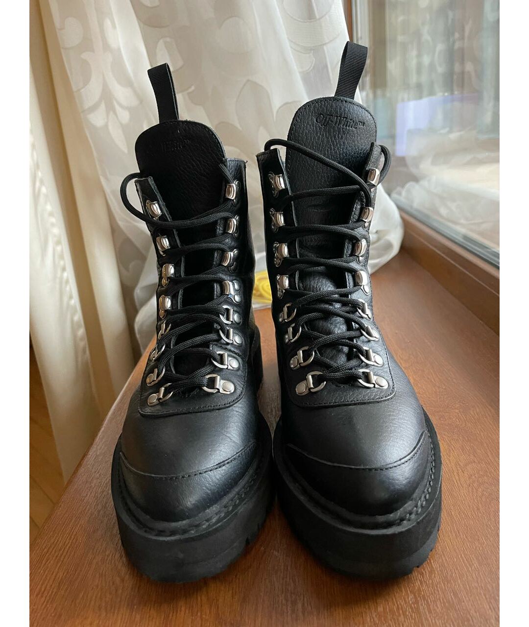 OFF-WHITE Черные кожаные ботинки, фото 2