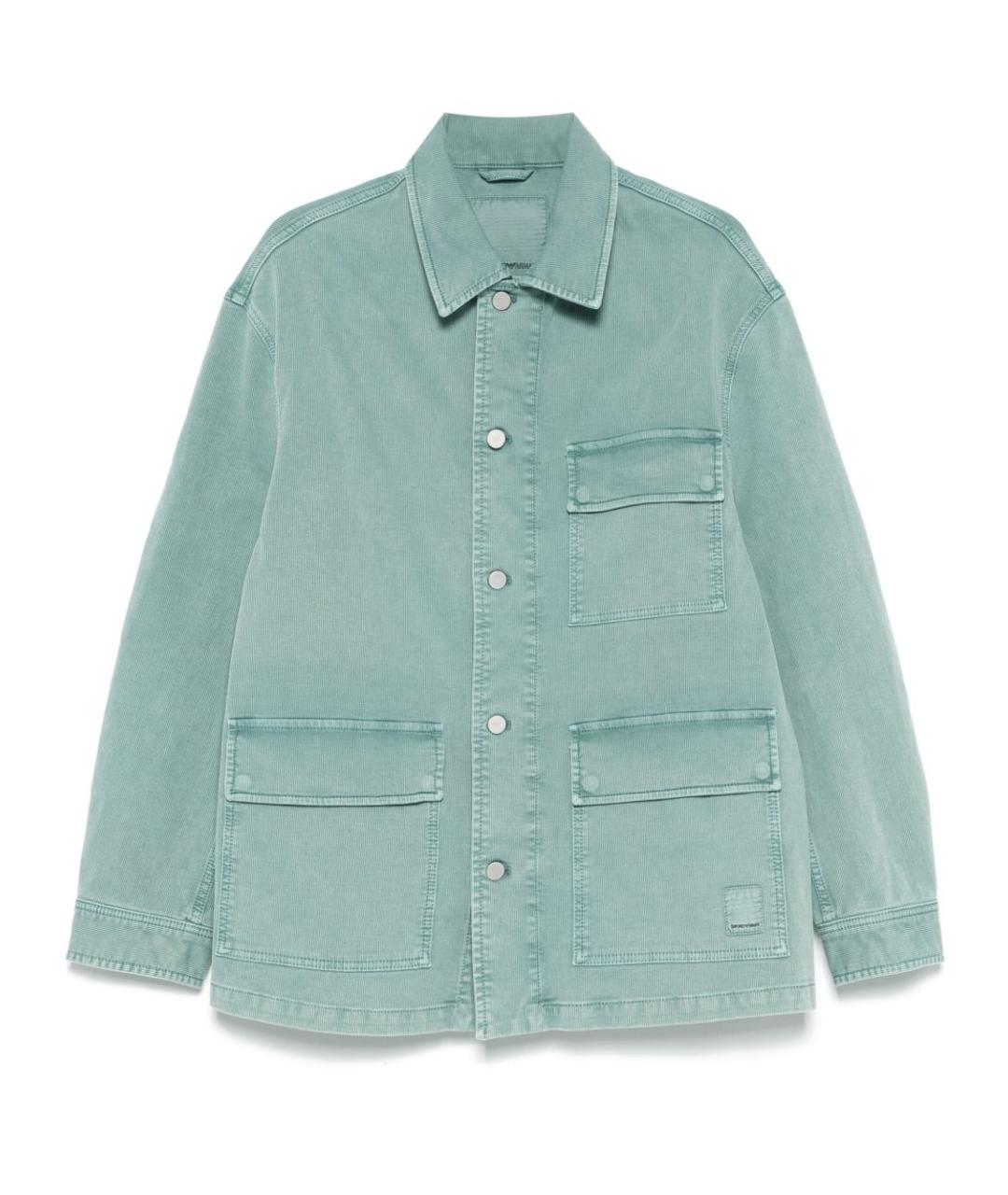 EMPORIO ARMANI Бирюзовая хлопковая куртка, фото 1