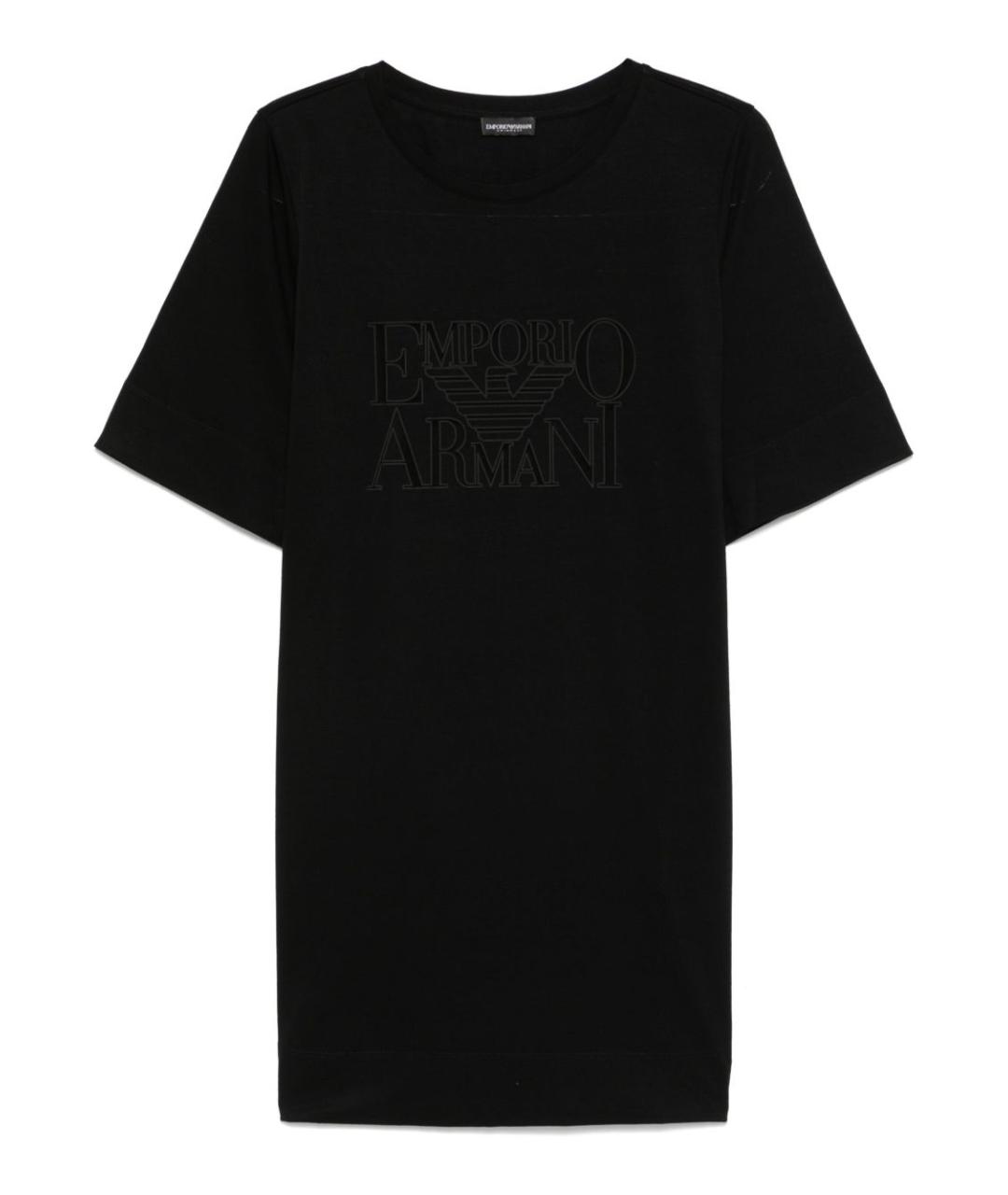 EMPORIO ARMANI Черная хлопковая футболка, фото 1