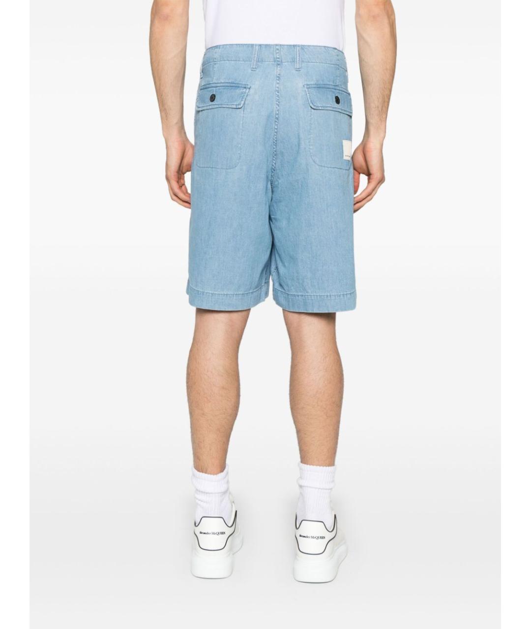 EMPORIO ARMANI Голубые хлопковые шорты, фото 4