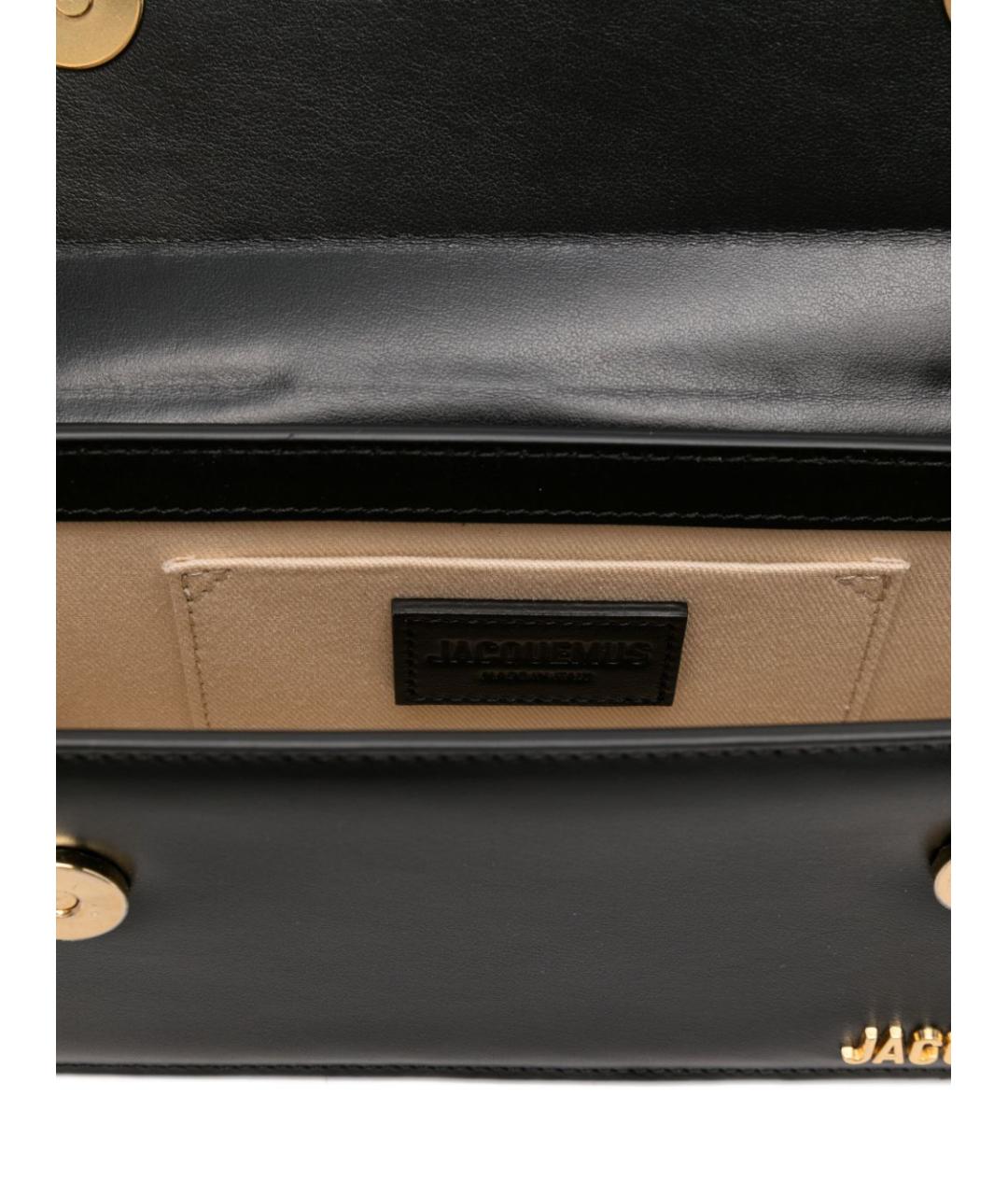 JACQUEMUS Черная кожаная сумка с короткими ручками, фото 2