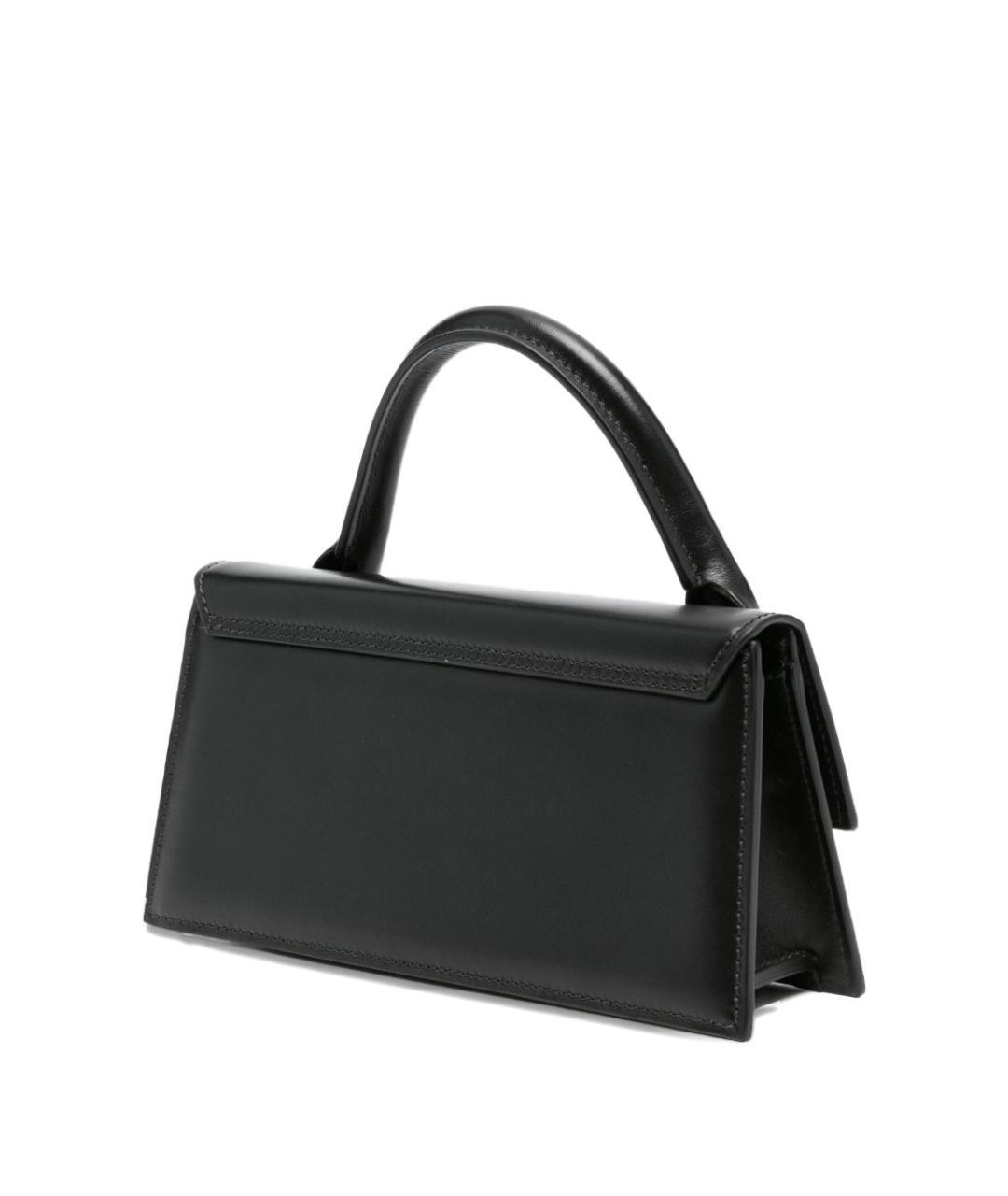 JACQUEMUS Черная кожаная сумка с короткими ручками, фото 5
