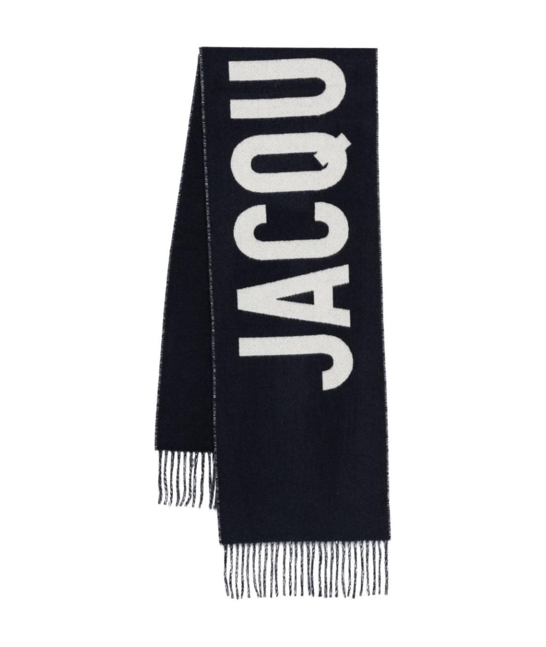 JACQUEMUS Темно-синий шерстяной шарф, фото 1