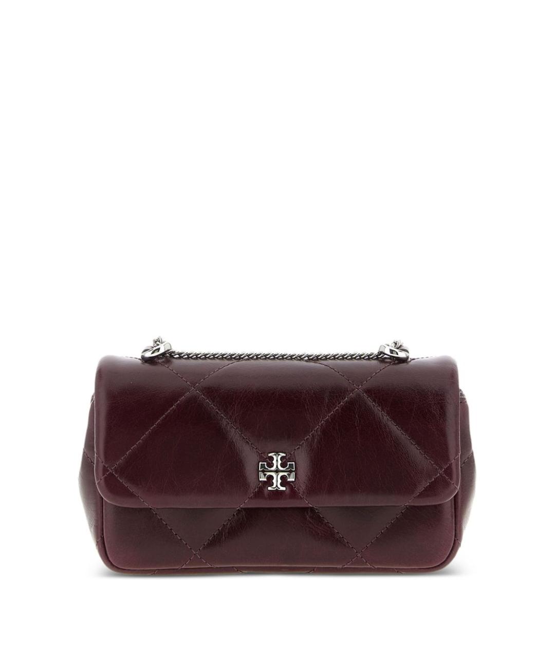 TORY BURCH Бордовая кожаная сумка через плечо, фото 1