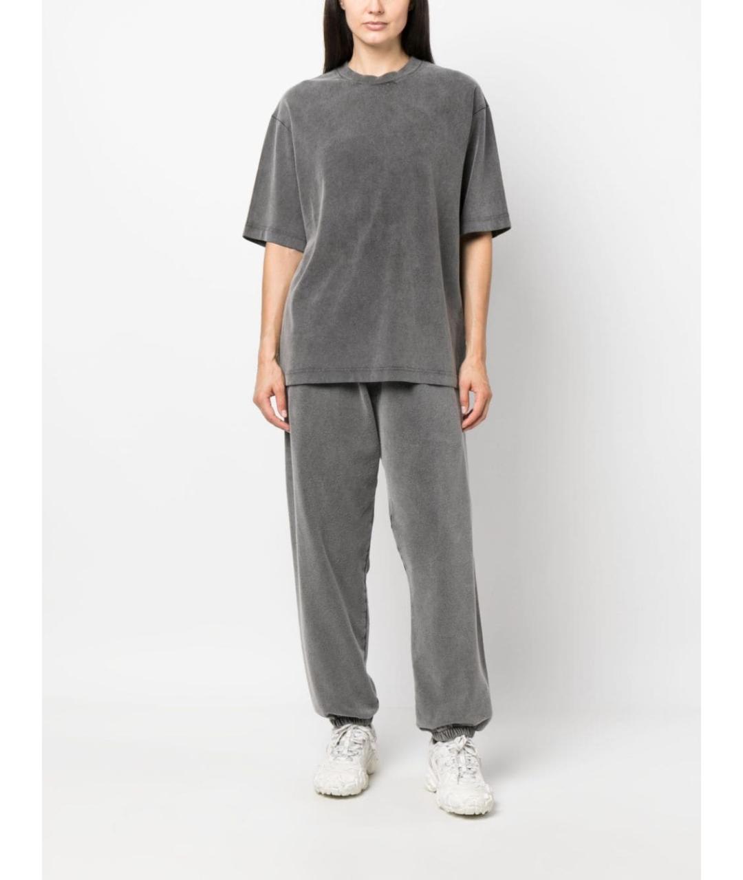 ACNE STUDIOS Серая хлопковая футболка, фото 6