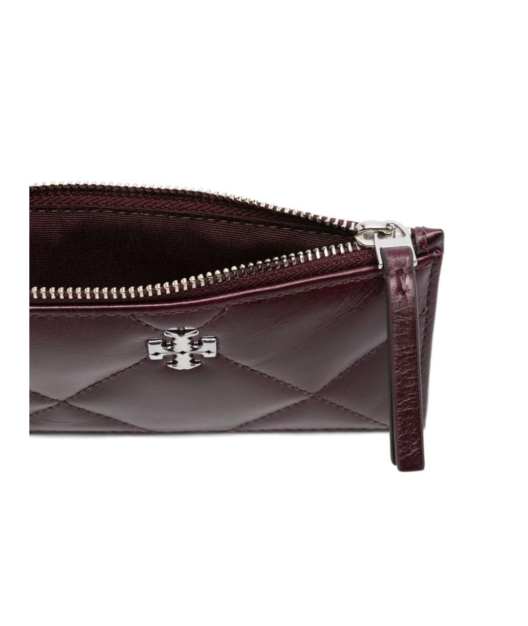 TORY BURCH Бордовый кожаный кошелек, фото 3