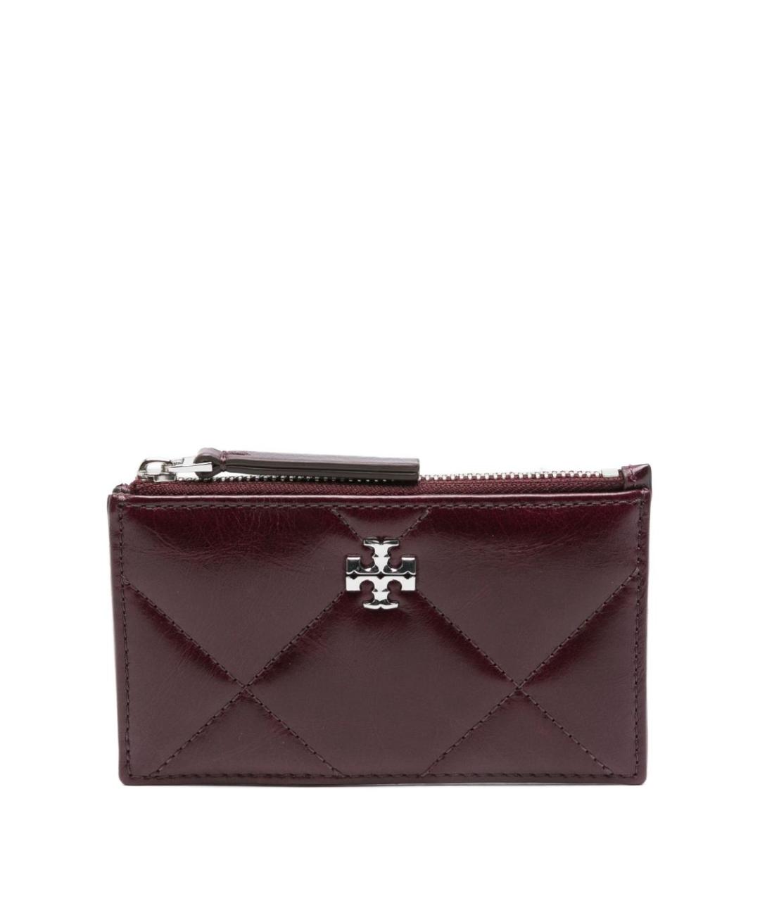 TORY BURCH Бордовый кожаный кошелек, фото 1