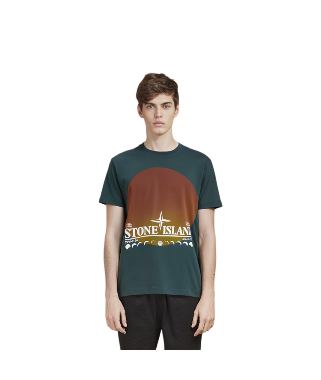 STONE ISLAND Мульти хлопковая футболка, фото 3