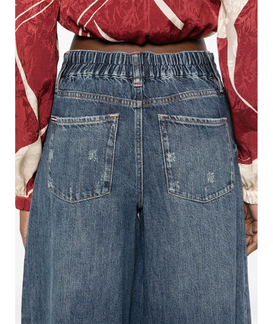 ALICE+OLIVIA Синие хлопковые прямые джинсы, фото 5