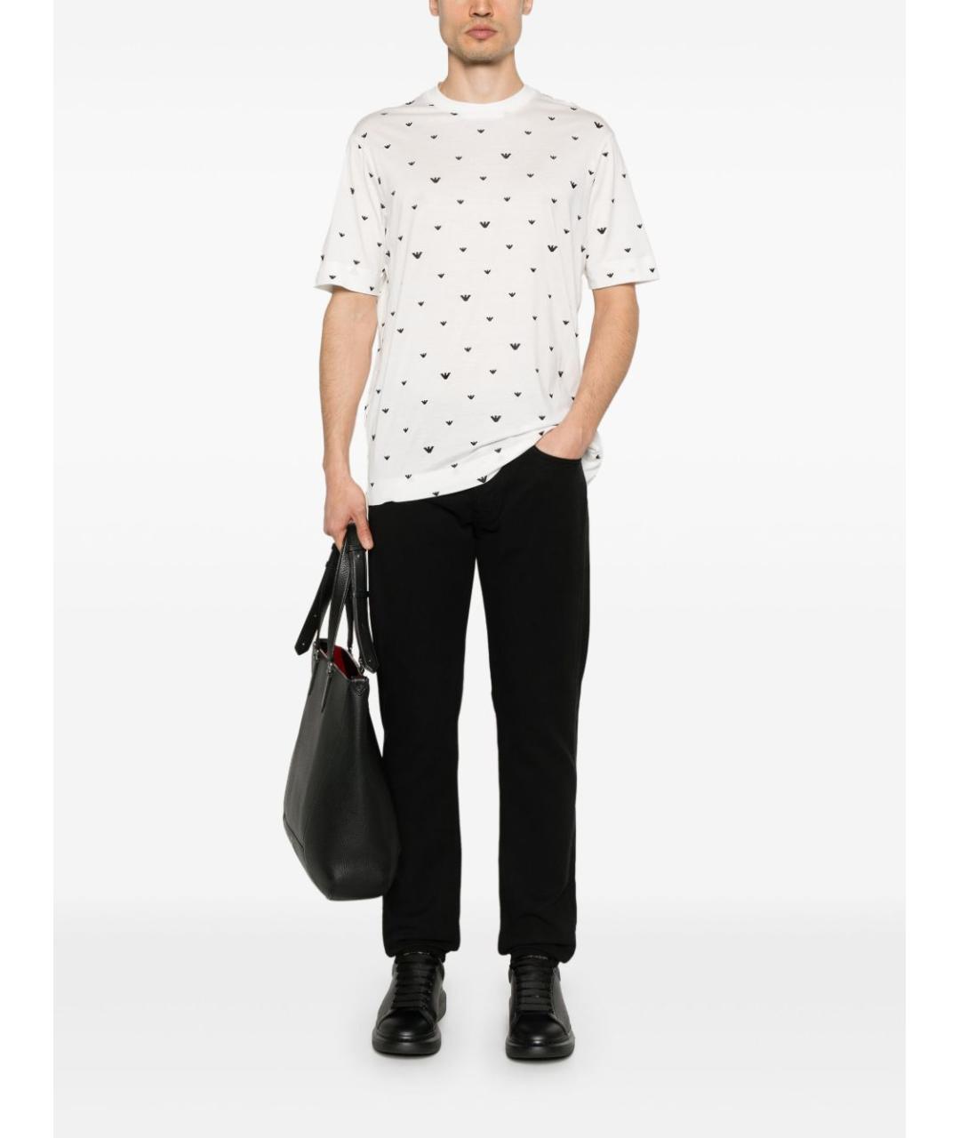 EMPORIO ARMANI Белая хлопковая футболка, фото 3