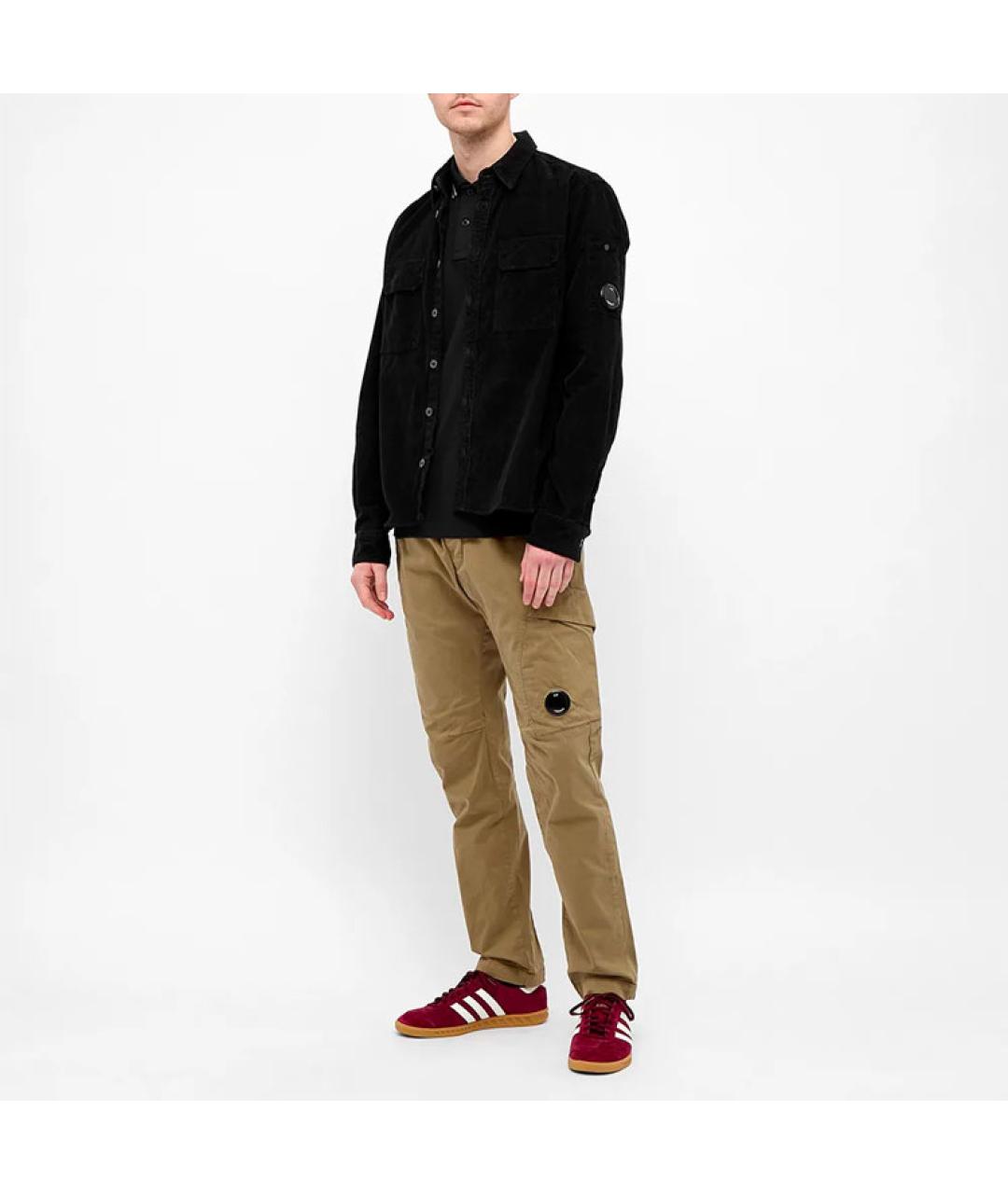 STONE ISLAND Черное хлопковое поло с коротким рукавом, фото 4