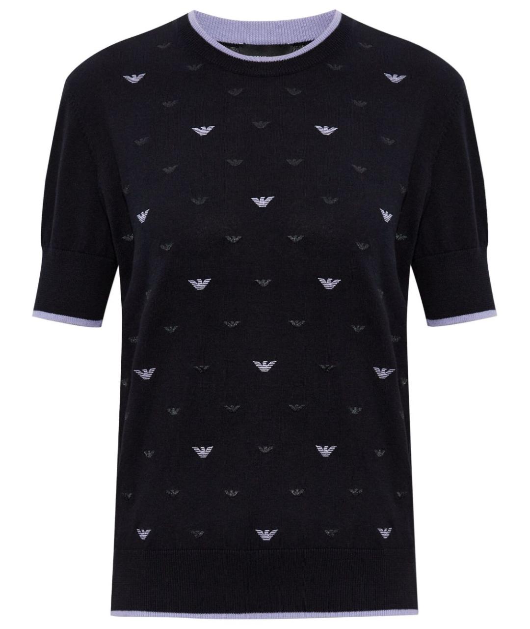 EMPORIO ARMANI Черный хлопковый джемпер / свитер, фото 1