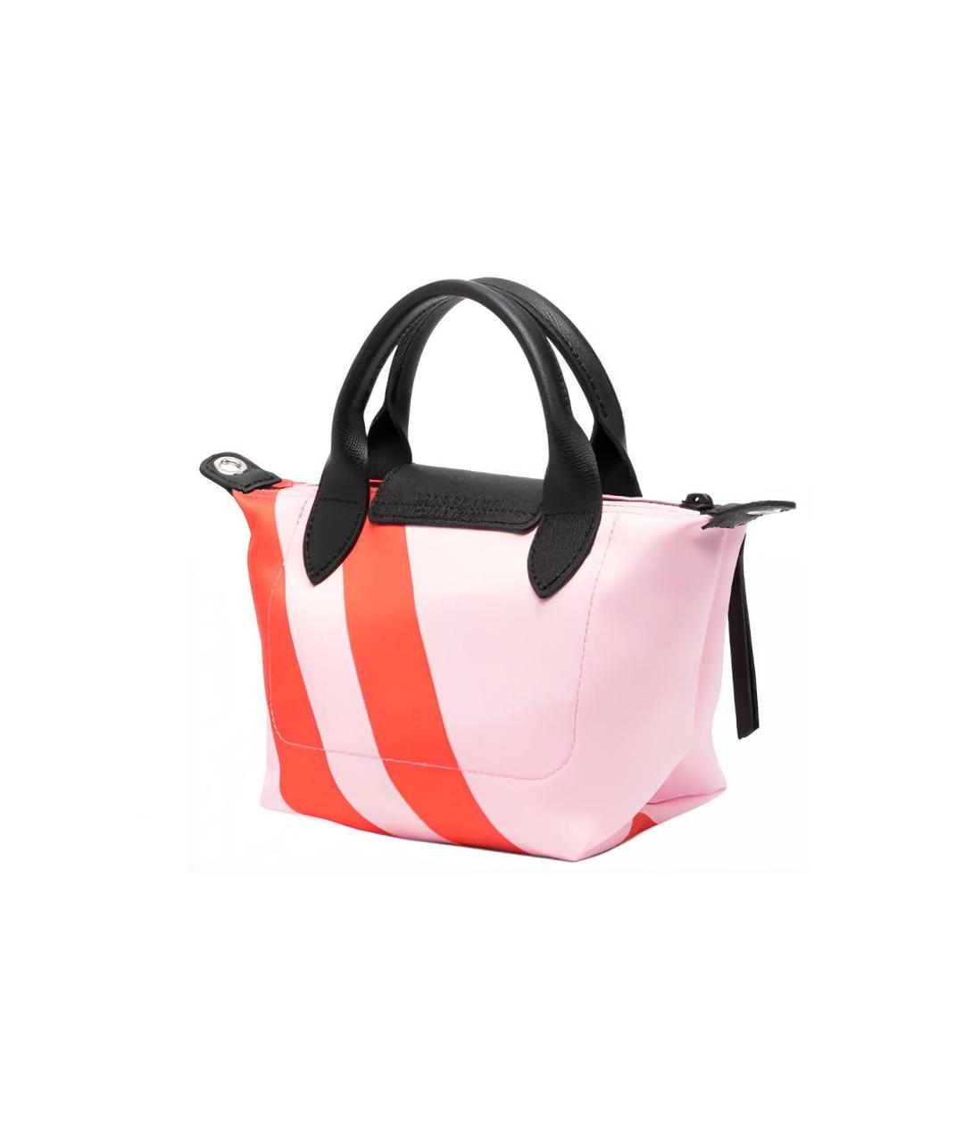 LONGCHAMP Розовая тканевая сумка с короткими ручками, фото 2