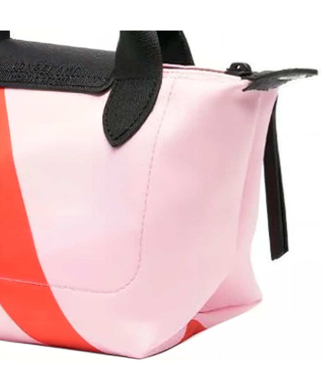 LONGCHAMP Розовая тканевая сумка с короткими ручками, фото 5