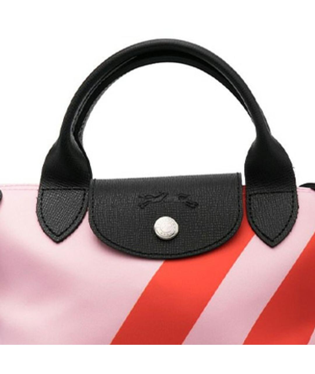LONGCHAMP Розовая тканевая сумка с короткими ручками, фото 4