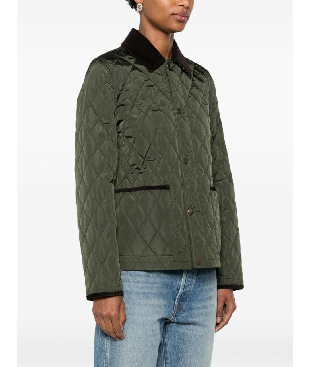 BURBERRY Зеленая хлопковая куртка, фото 3