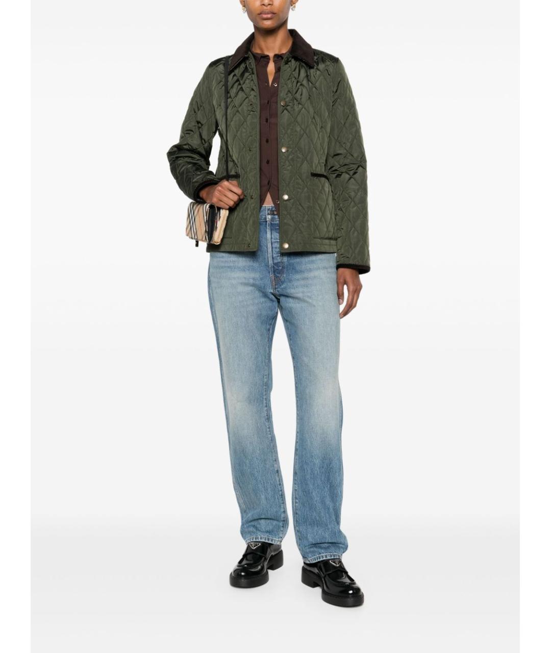 BURBERRY Зеленая хлопковая куртка, фото 5