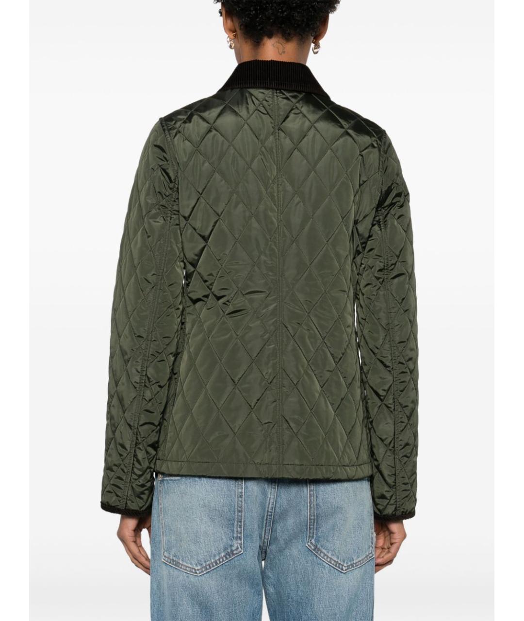 BURBERRY Зеленая хлопковая куртка, фото 2