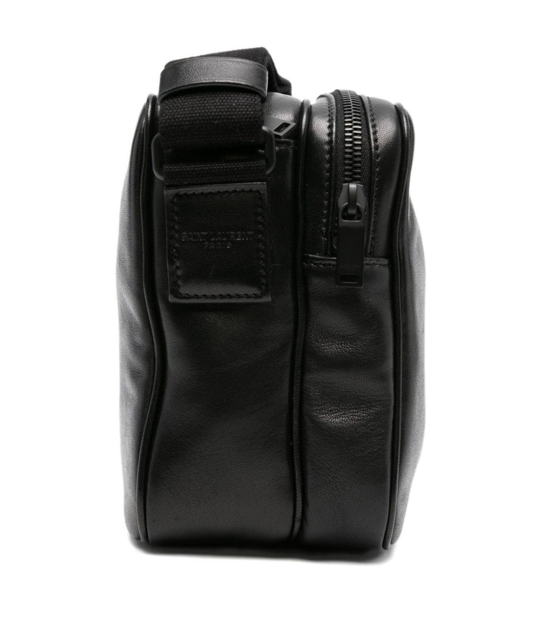 SAINT LAURENT Черная кожаная сумка на плечо, фото 4