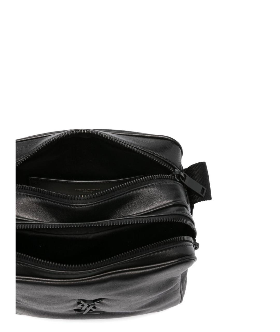 SAINT LAURENT Черная кожаная сумка на плечо, фото 5