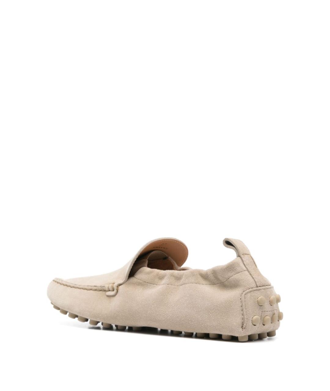 TOD'S Бежевые замшевые лоферы, фото 4