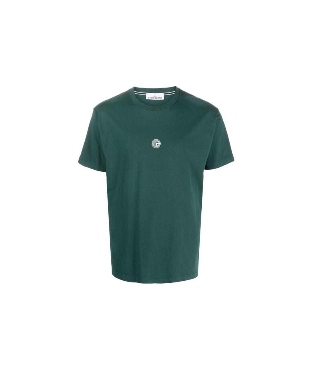 STONE ISLAND Зеленая хлопковая футболка, фото 1