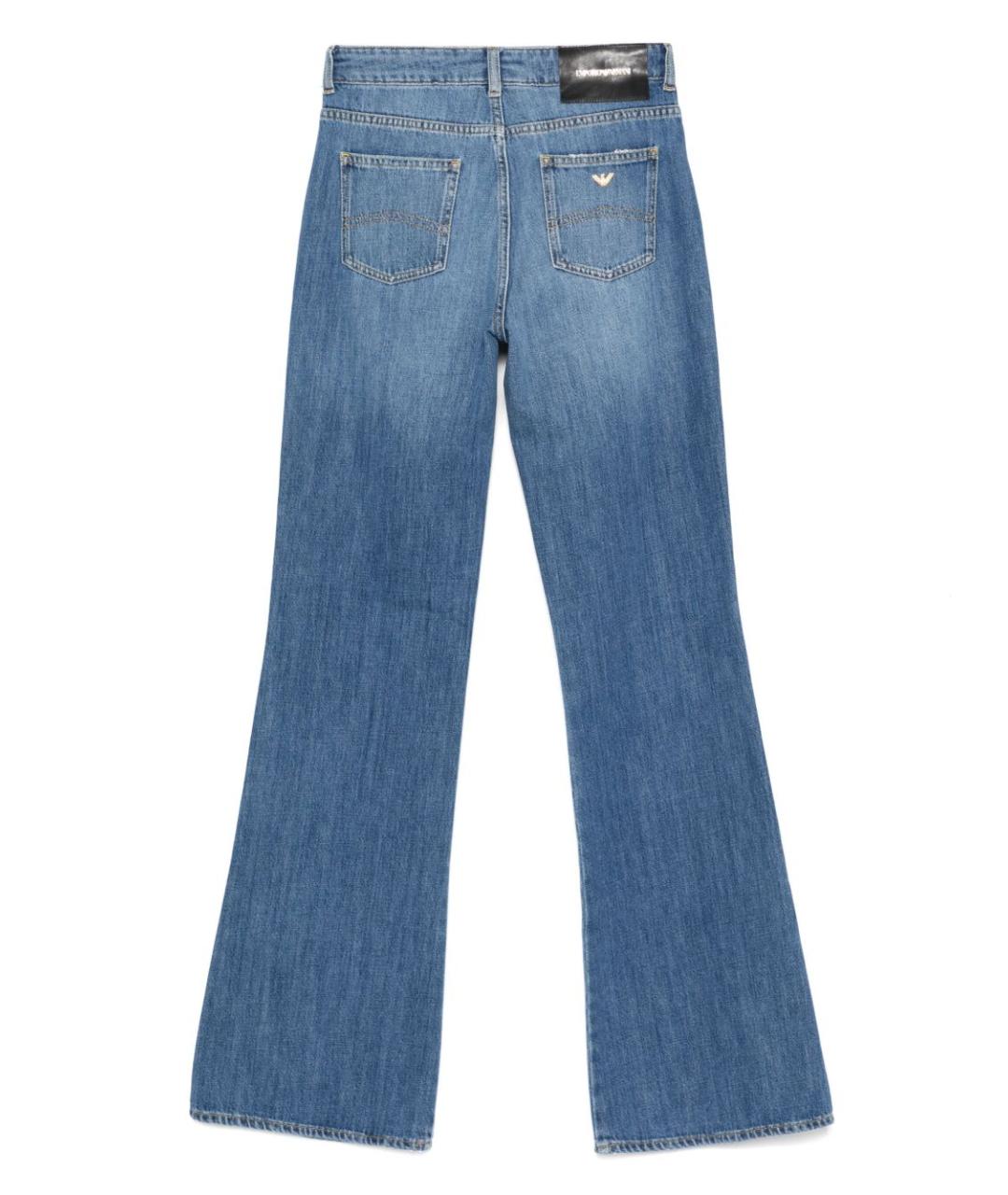 EMPORIO ARMANI Синие хлопковые прямые джинсы, фото 2