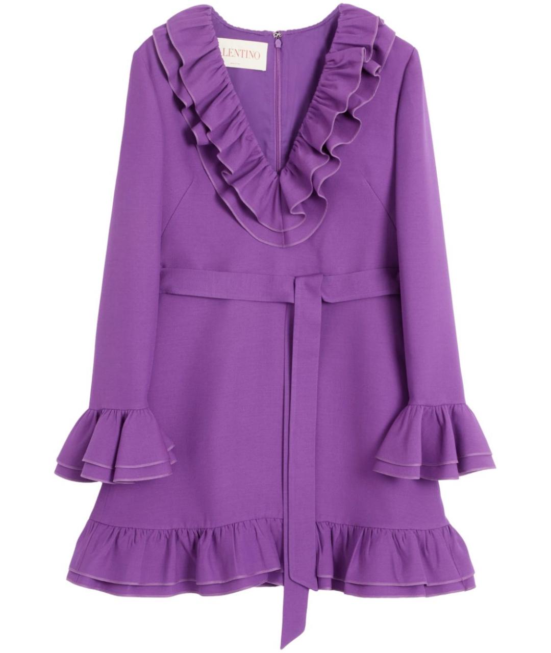 VALENTINO Фиолетовое шерстяное платье, фото 1