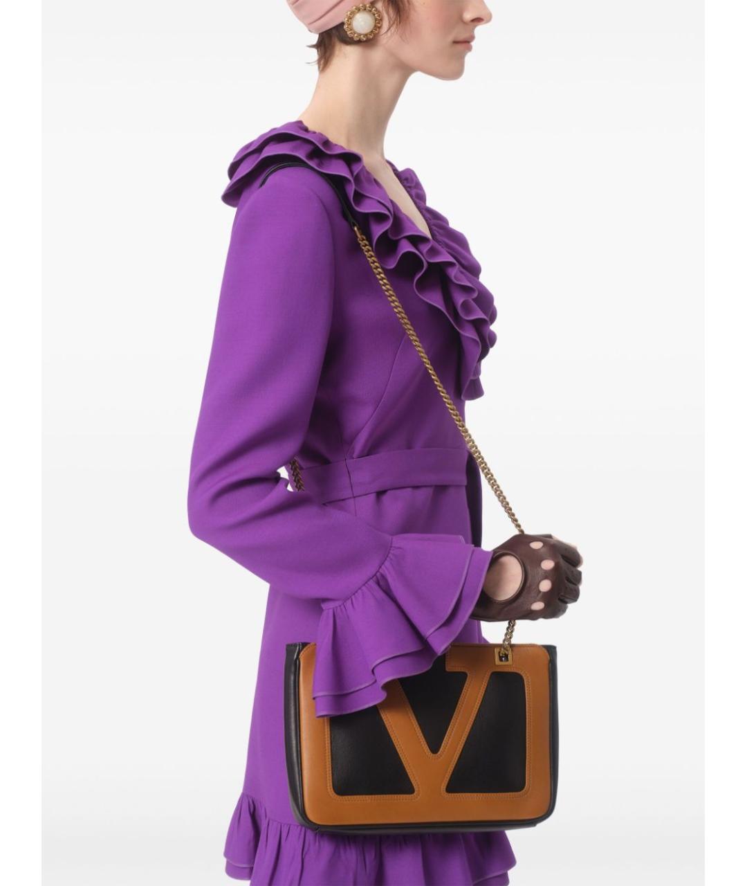 VALENTINO Фиолетовое шерстяное платье, фото 4
