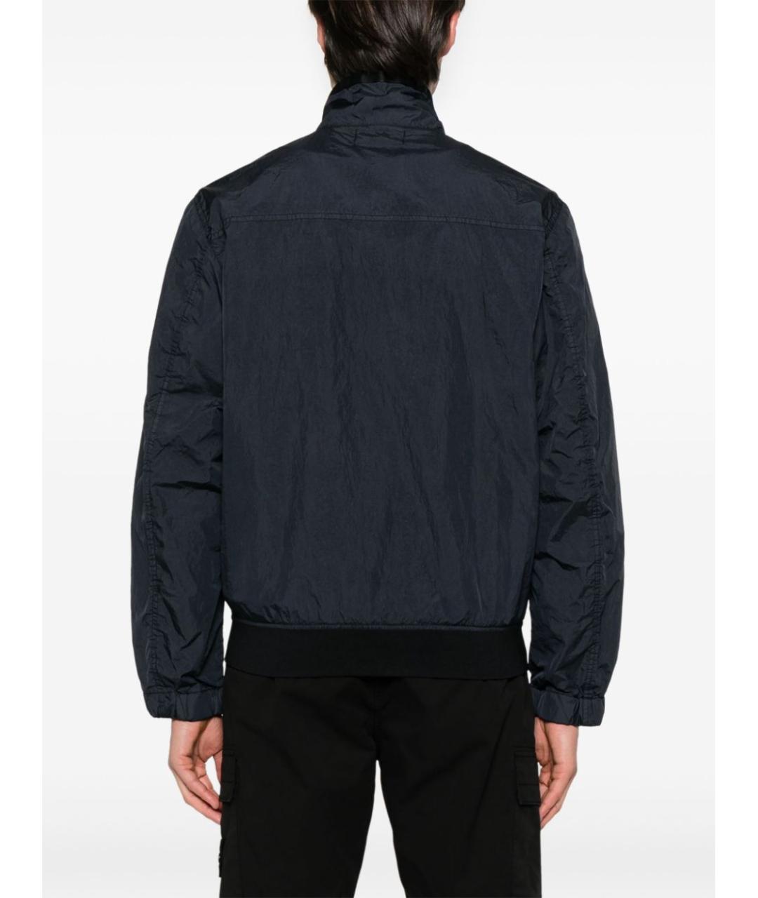 STONE ISLAND Темно-синее полиамидовое пальто, фото 4