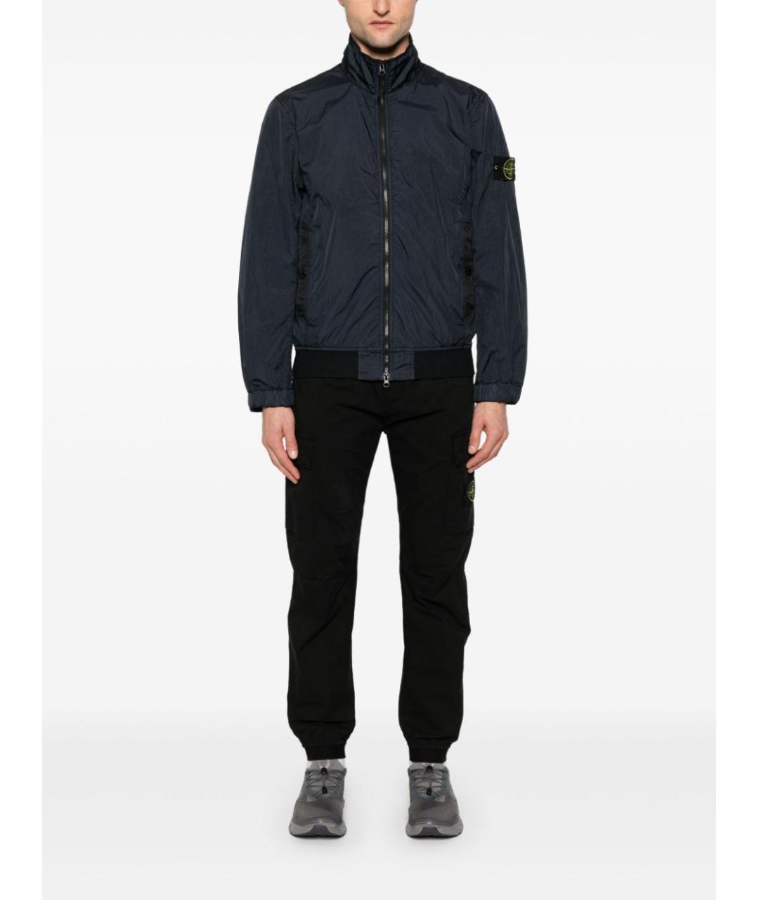 STONE ISLAND Темно-синее полиамидовое пальто, фото 5