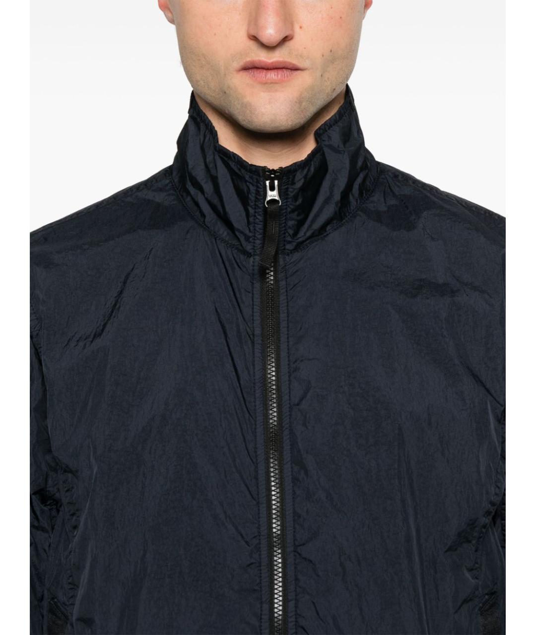 STONE ISLAND Темно-синее полиамидовое пальто, фото 2
