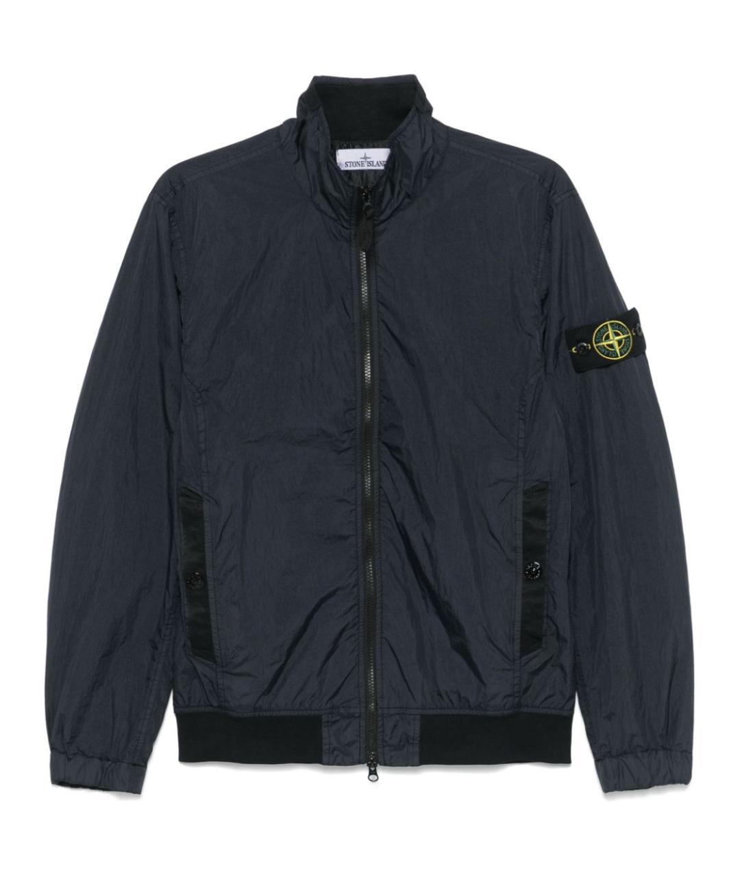 STONE ISLAND Темно-синее полиамидовое пальто, фото 1