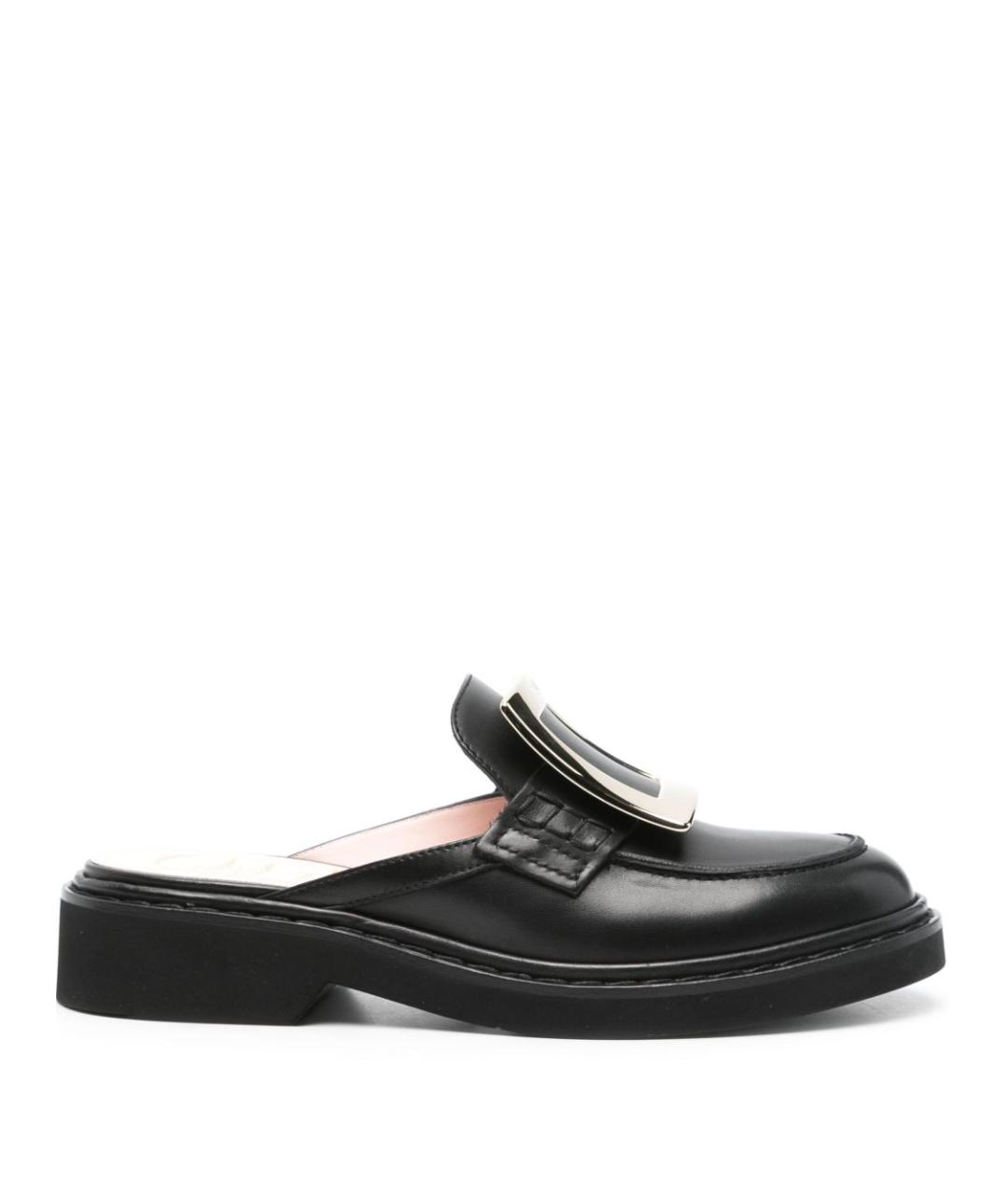 ROGER VIVIER Черные кожаные лоферы, фото 1