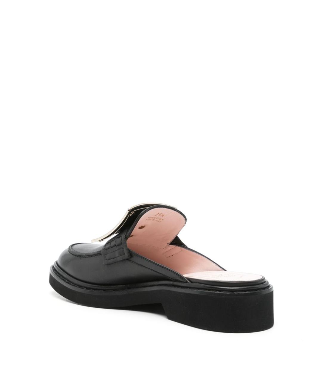 ROGER VIVIER Черные кожаные лоферы, фото 3