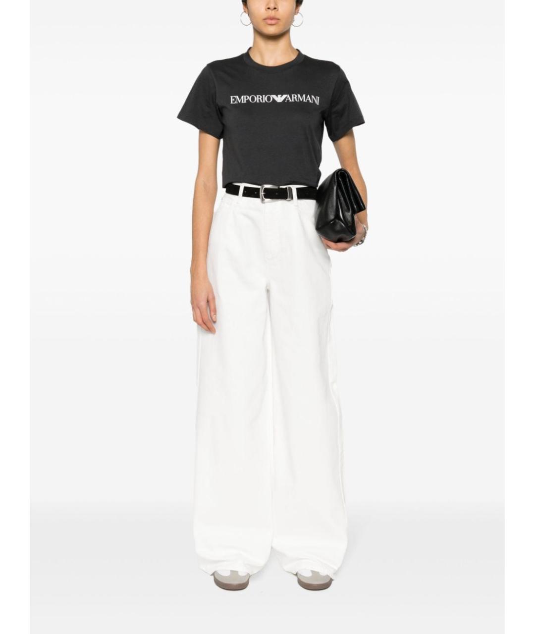 EMPORIO ARMANI Темно-синяя хлопковая футболка, фото 4